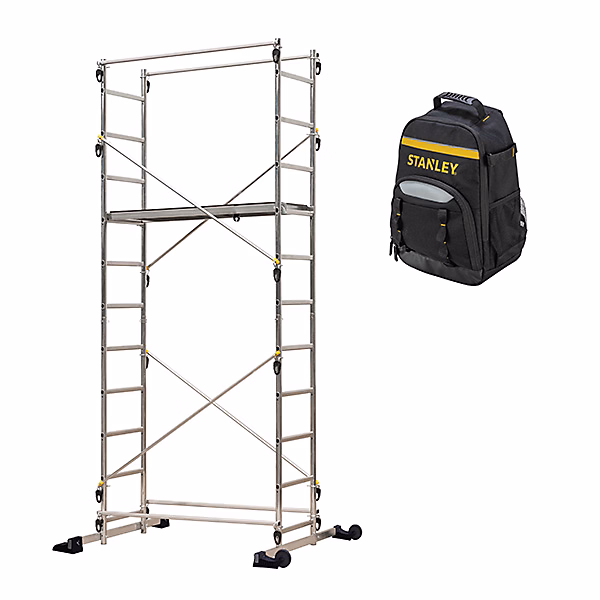 Echafaudage domestique: Hauteur de travail max 4.35m + Sac à dos de chantier – 238703, SAC