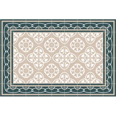 Tapis intérieur carreaux de ciment effet rosaces (90 x 60 cm)