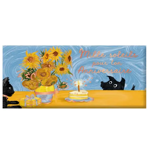 Malin au jardin:Mini tablette chocolat lait « Mille soleils pour ton Anniversaire" Art Grafik - 30 g
