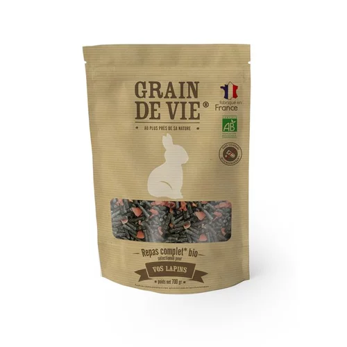 Nature au jardin：Repas complet bio aux carottes pour lapins Grain de vie – 700 g