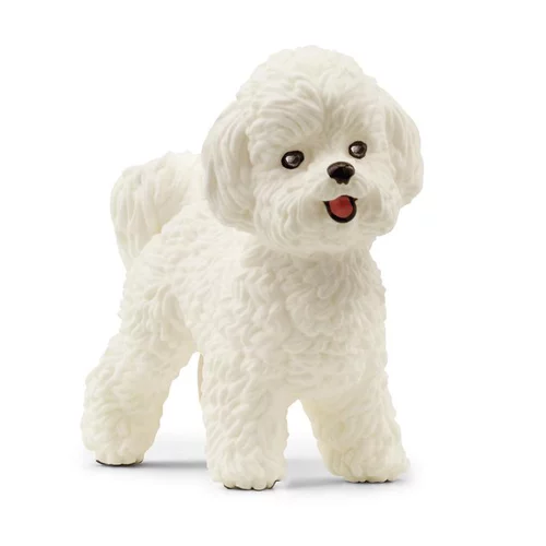 Bien pour le jardin：Bichon frisé multicolore Schleich - 4.4 cm