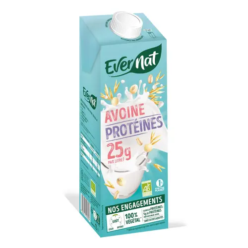 Équipement extérieur：Boisson bio à avoine et protéines Evernat - 1 L