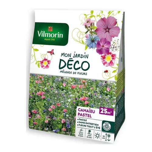 Facile extérieur：Mélange de fleurs Camaieu Pastel 25m2