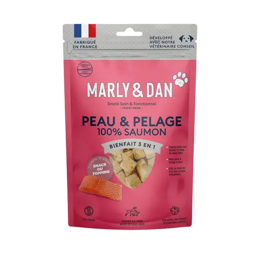 Solution nature:Friandises pour chien freeze dried peau et pelage Marly & Dan - 50 g
