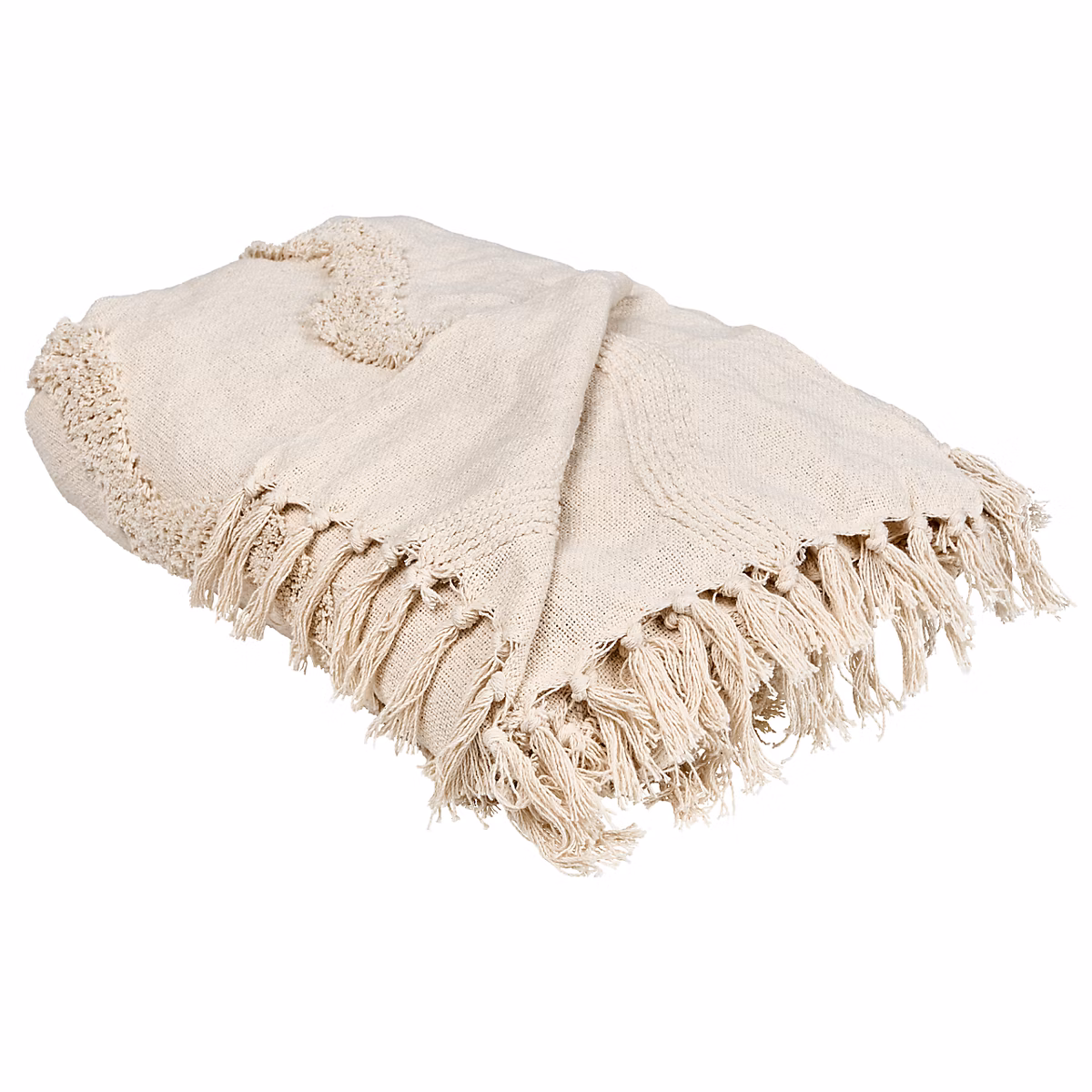 Couverture KHARI Coton 200 × 200 cm Beige clair