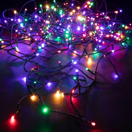 Confort dehors：Guirlande lumineuse LED à lumière animée multicolore sur secteur - 25 m