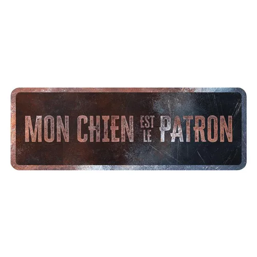 Déco jardin：Panneau d'avertissement général coloris noir en métal galvanisé D&D Home - 40 x 13 X 0,3 cm