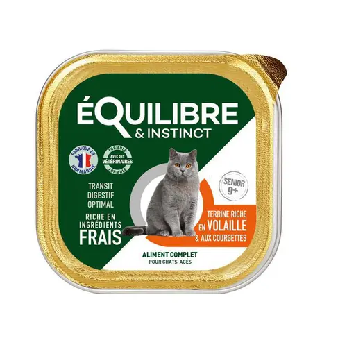 Solution nature:Pâtée pour chat senior à la volaille et aux courgettes Équilibre & Instinct - 85 g