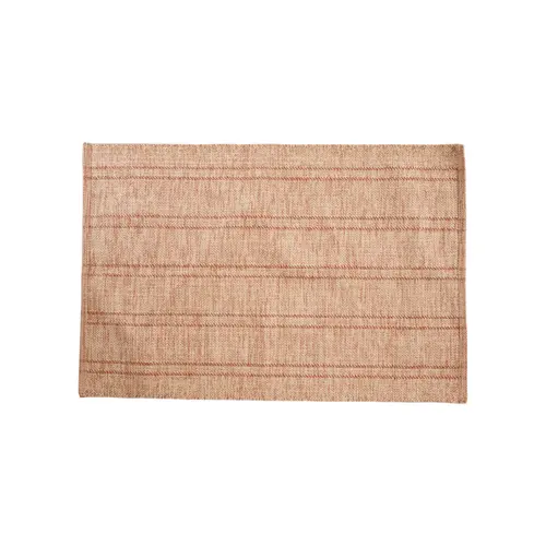 Une solution pour le jardin:Tapis tissé beige et blanc en coton - 80 x 120 cm