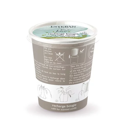 Extérieur durable：Recharge pour bougies parfumées Pur Lin Esteban - 180g