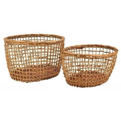 Corbeilles en osier buff (Lot de 2)