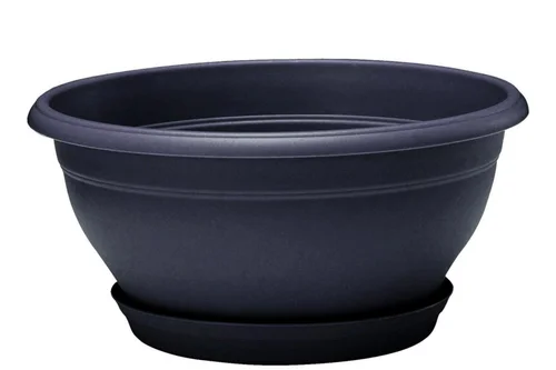 Jardin et maison:Coupe en polypropylène coloris anthracite Eda Lotus 30 - Ø 30 x H 15 cm