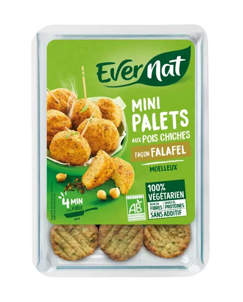 Ambiance jardin：Mini palets aux pois chiches bio Evernat façon falafel - 150 g