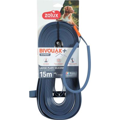 Longe plate en silicone bleu Bivouak (15 m)