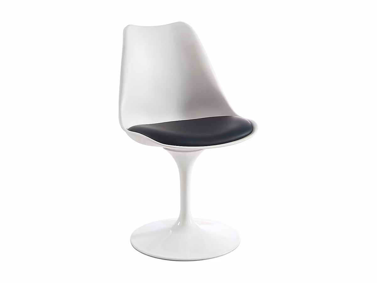 Chaise pivotante en polypropylène | simili et acier – Blanc et Noir – XAFY