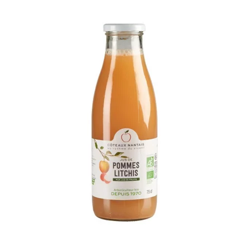 Jardin & solutions：Jus de pommes et litchis bio Demeter - 75 cl