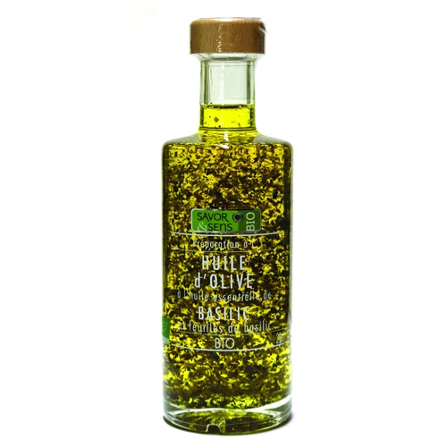 Solution pratique：Huile d'olive au basilic 25 cl