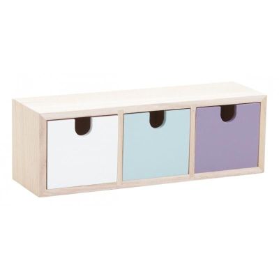 Petit rangement tiroirs colorés (3 tiroirs)