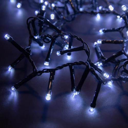 Jardin & nature:Guirlande lumineuse LED à lumière animée blanc froid sur secteur - 11 m