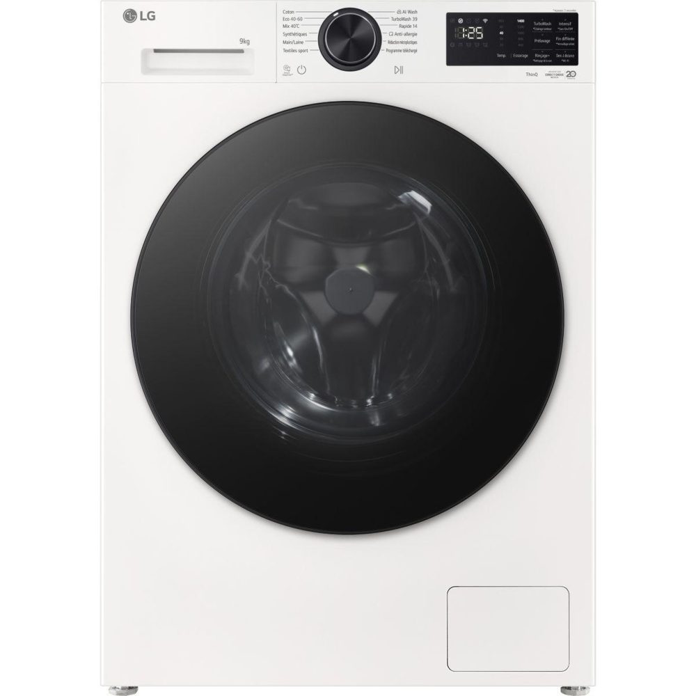 LG Lave linge hublot f94x56wsta - 9 kg - 1400 tr/min - classe a - moteur direct drive - autodosage - connecté