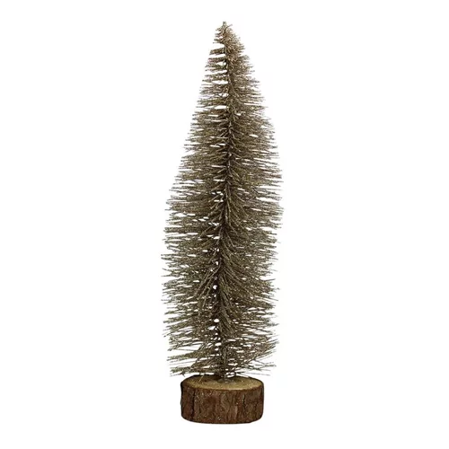 Pour vos projets jardin：Sapin décoratif doré - grand modèle
