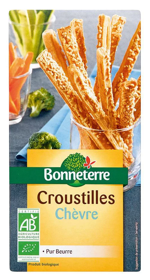 Bien dehors：Croustilles au chèvre Bonneterre bio 100 g