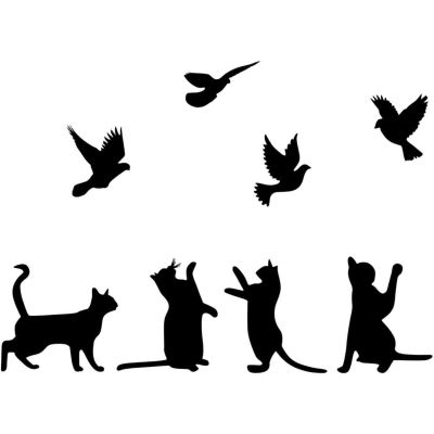 Décoration murale en métal Animal (Chats et oiseaux)