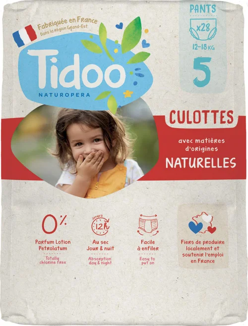 Jardin sélection：Culottes d’apprentissage écologiques en sachet T5 (12-18kg) Tidoo - 28 pièces