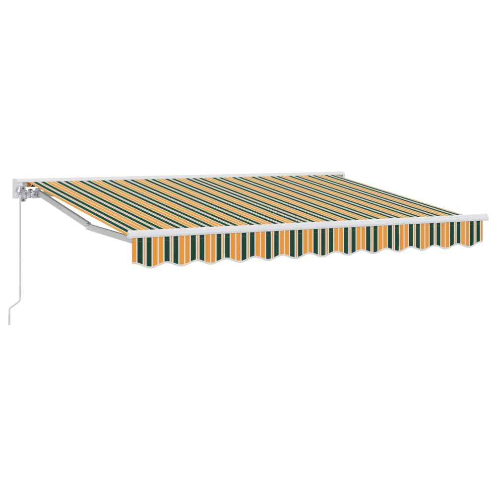 vidaXL Auvent rétractable manuel Vert et jaune 3 x 2,5 m