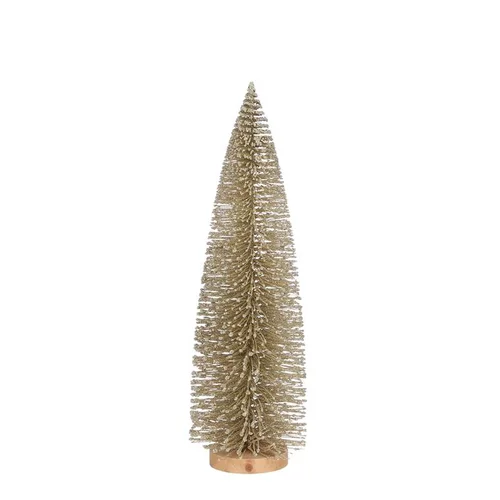 Pour équiper le jardin:Arbre décoratif de Noël coloris jaune en polyéthylène - 40 cm