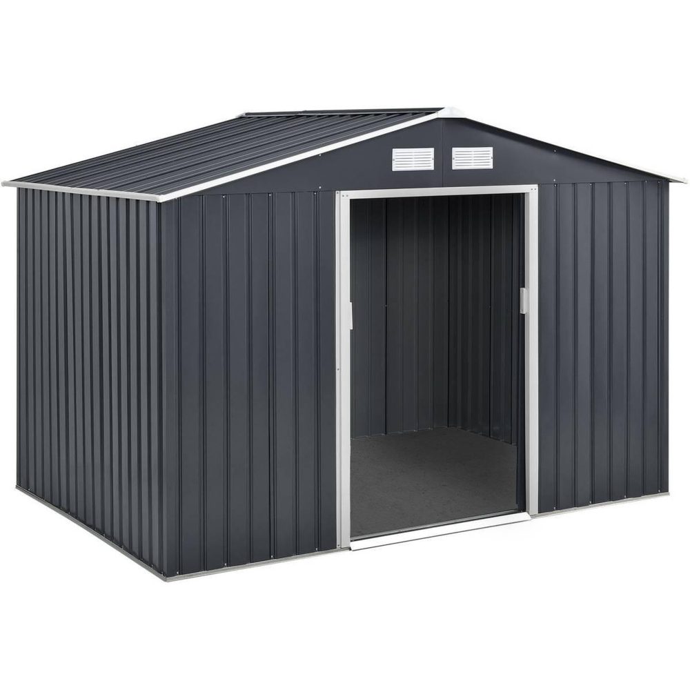 Habitat et Jardin Abri de jardin métal vegas - 5,29 m2 (4,83 m2 au sol) - gris