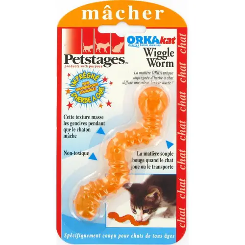 Pour vivre le jardin autrement:Jouet pour chat Orka Kat Wiggle Worm 10x2 cm