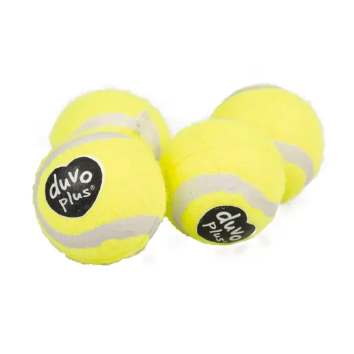 Mieux au jardin：Jouet pour chien coloris jaune balle de tennis Duvoplus - Ø 4 cm