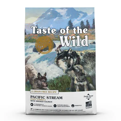 Pour votre projet:Croquettes pour chiot sans céréales saumon Taste of the Wild Pacific Stream - 2 kg