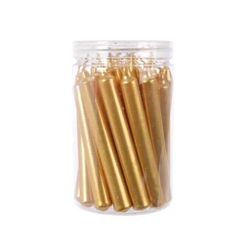 Jardin actuel:Boite de 22 mini cierges à finition métal or - Ø 1,3 x H 10, 5 cm