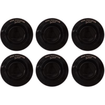 Assiettes en grès noir Bonne dégustation (Lot de 6) (Assiettes creuses - 23 cm)