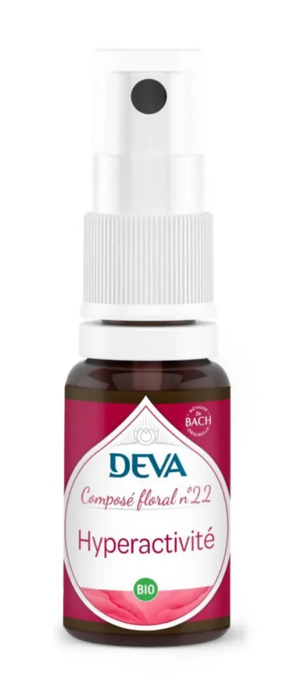 Pour votre confort en extérieur:Complément alimentaire composé floral hyperactivité émotionnelle bio Deva - spray 15 ml