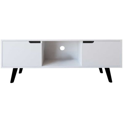 Meuble TV 2 portes en aggloméré Siena (Blanc)