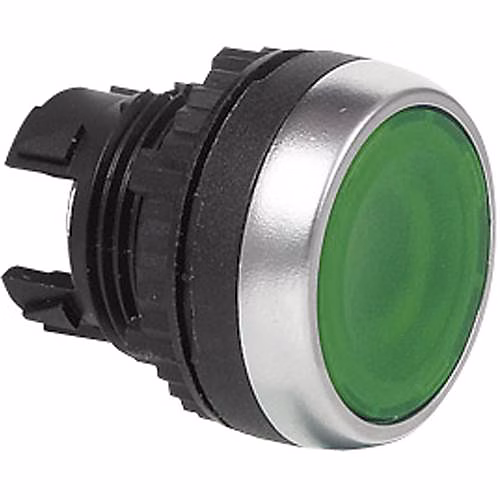 BACO 224003 L21AH60 bouton – poussoir lumineux collerette plastique chromée 22, 3 mm