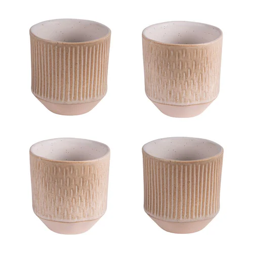 Un atout au quotidien:Gobelets en grès beige Coffret Miyaki - 6 x 20 cl