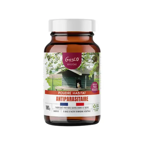 Jardin qualité:Poudre antiparasitaire habitat de la poule Gasco - 180 g