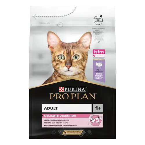 Pour compléter votre jardin：Croquette pour chat adulte sensible à la dinde et riz Pro Plan - 3 kg