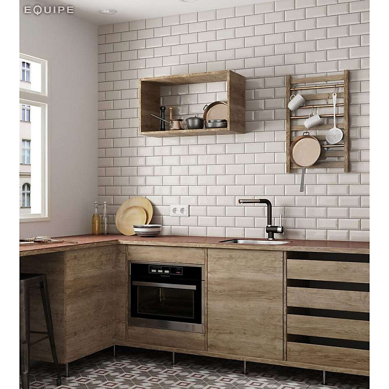 Carrelage mur relief métro parisien uni beige brillant 7 – 5 × 15 cm METRO CREAM
