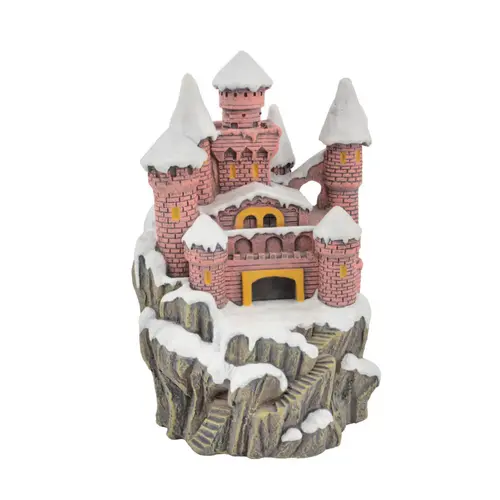 Jardin facile：Décoration pour aquarium coloris multicolore en résine château de princesse d'hiver Aquatlantis - 9,5 x 9,5 x 13,5 cm