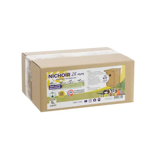 Pour un jardin accueillant:Nichoir à monter en bois douglas Natures Market trou 28 mm - 17 x 21 x 22,5 cm