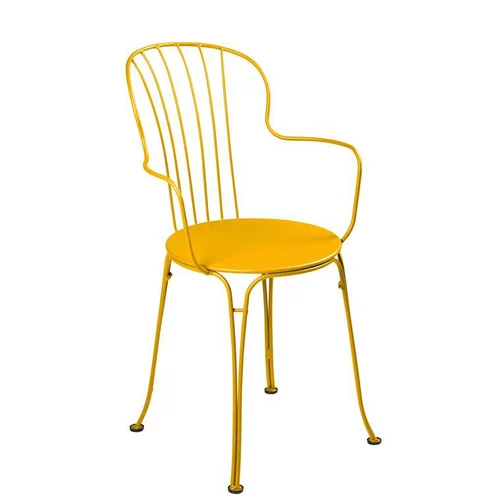 Une idée maline pour le jardin：Fauteuil coloris jaune en acier Opéra