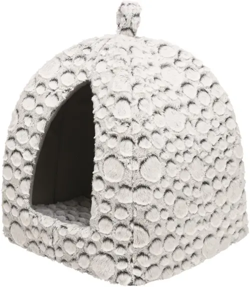 Un essentiel du jardin：Abri pour petit chien ou chat en peluche coloris gris Trixie Mila - 32 x 42 x 32 cm