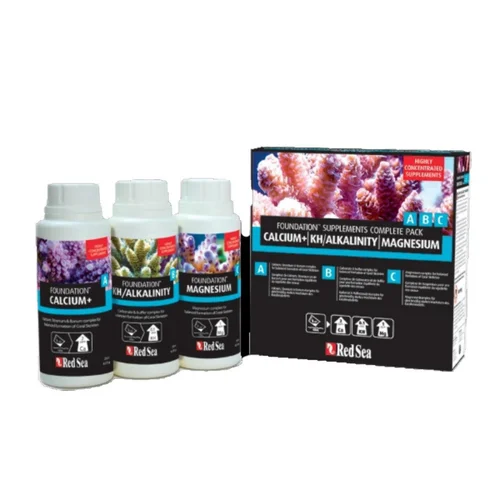 Jardin simple:Kit de suppléments pour nano aquarium RED SEA - Ca, KH, Mg - 3x250 ml
