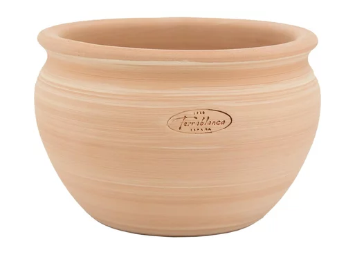 Nature pratique：Pot boule en terre cuite claire Terrablanca - Ø 22 x H 16 cm