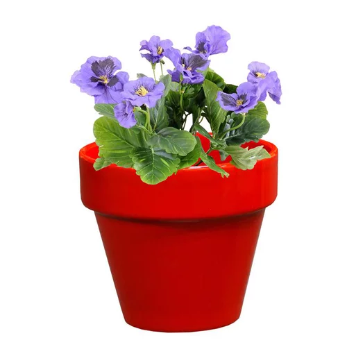 Fonctionnel au jardin:Pot horticole en terre cuite émaillée Rouge – D14 x H12